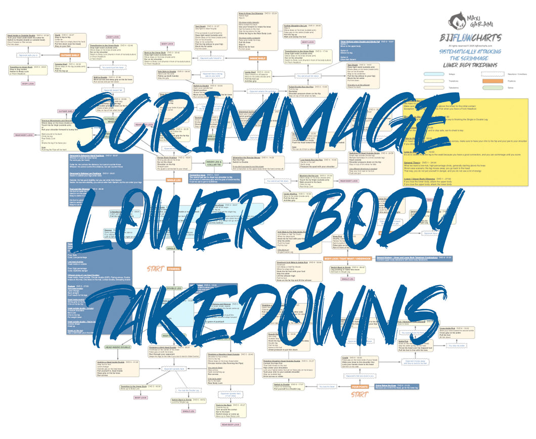 BJJFlowCharts-Flow Chart of Gordon Ryan's Scrimmage Lower Body Takedowns Jiu-Jitsu System